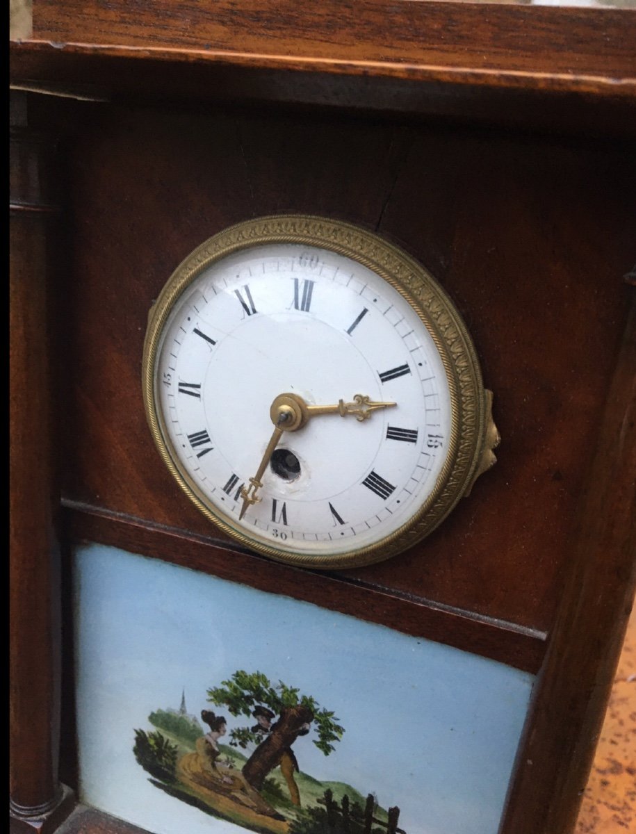 Petite Pendule Au Fixé Sous Verre Romantique -photo-2