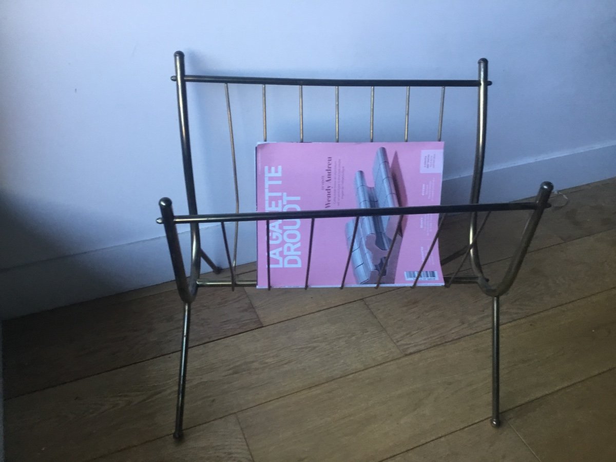 Golden Brass Magazine Rack-photo-3