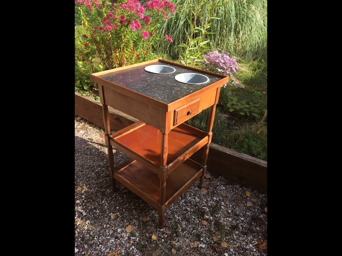 Louis XVI Style Fruit Wood Cooler Table-photo-7