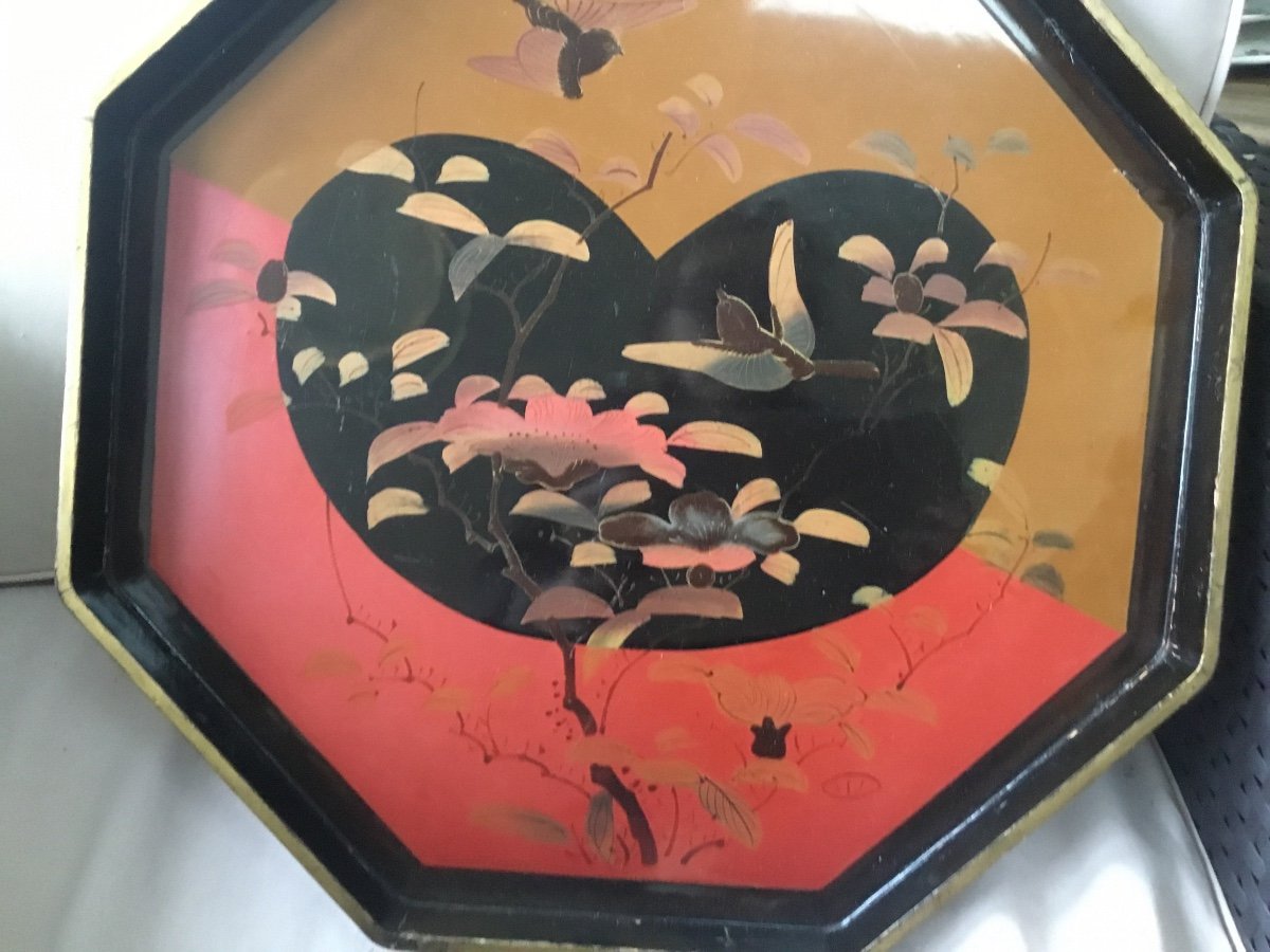 Lacquered Wood Serving Tray, From Japan Around 1930-photo-1