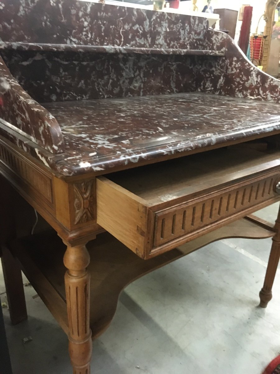 Bathroom Furniture, Console Or Dressing Table And Pink Marble, 1900-photo-2