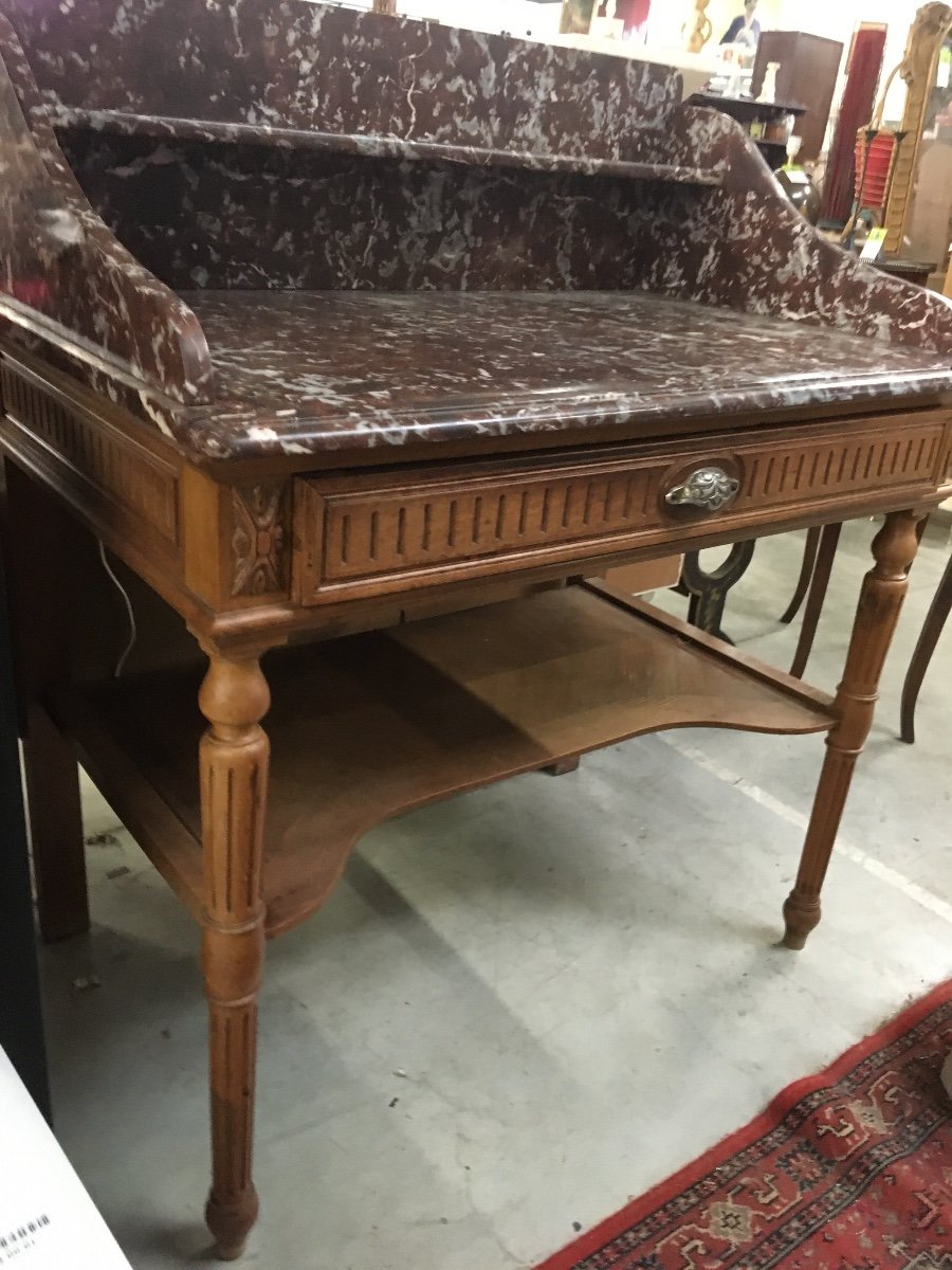 Bathroom Furniture, Console Or Dressing Table And Pink Marble, 1900-photo-3