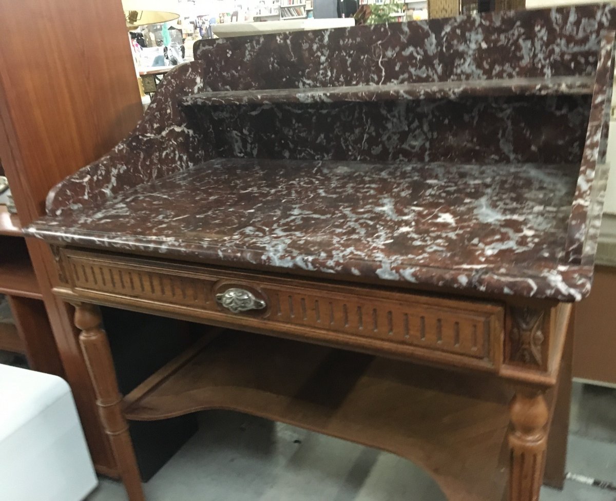 Bathroom Furniture, Console Or Dressing Table And Pink Marble, 1900-photo-6