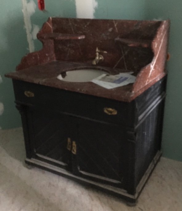 Bathroom Furniture, Console Or Dressing Table And Pink Marble, 1900-photo-8