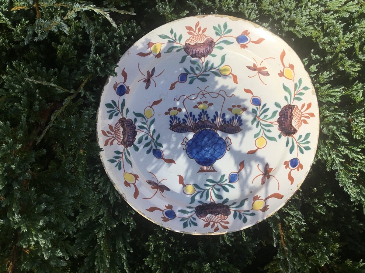 Polychrome Delft Earthenware Dish-photo-3