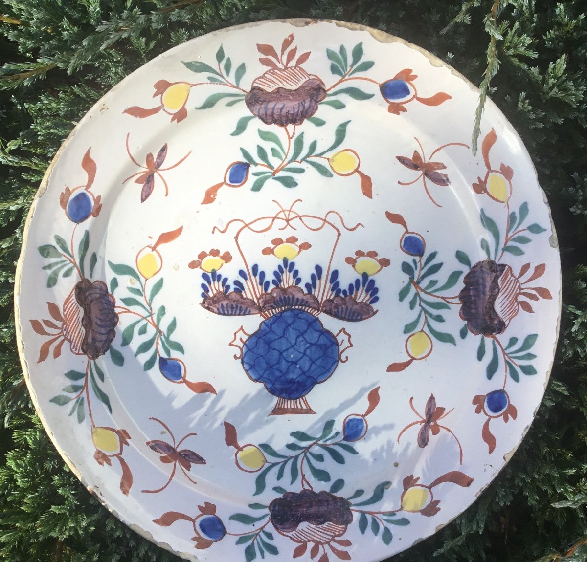 Polychrome Delft Earthenware Dish-photo-4
