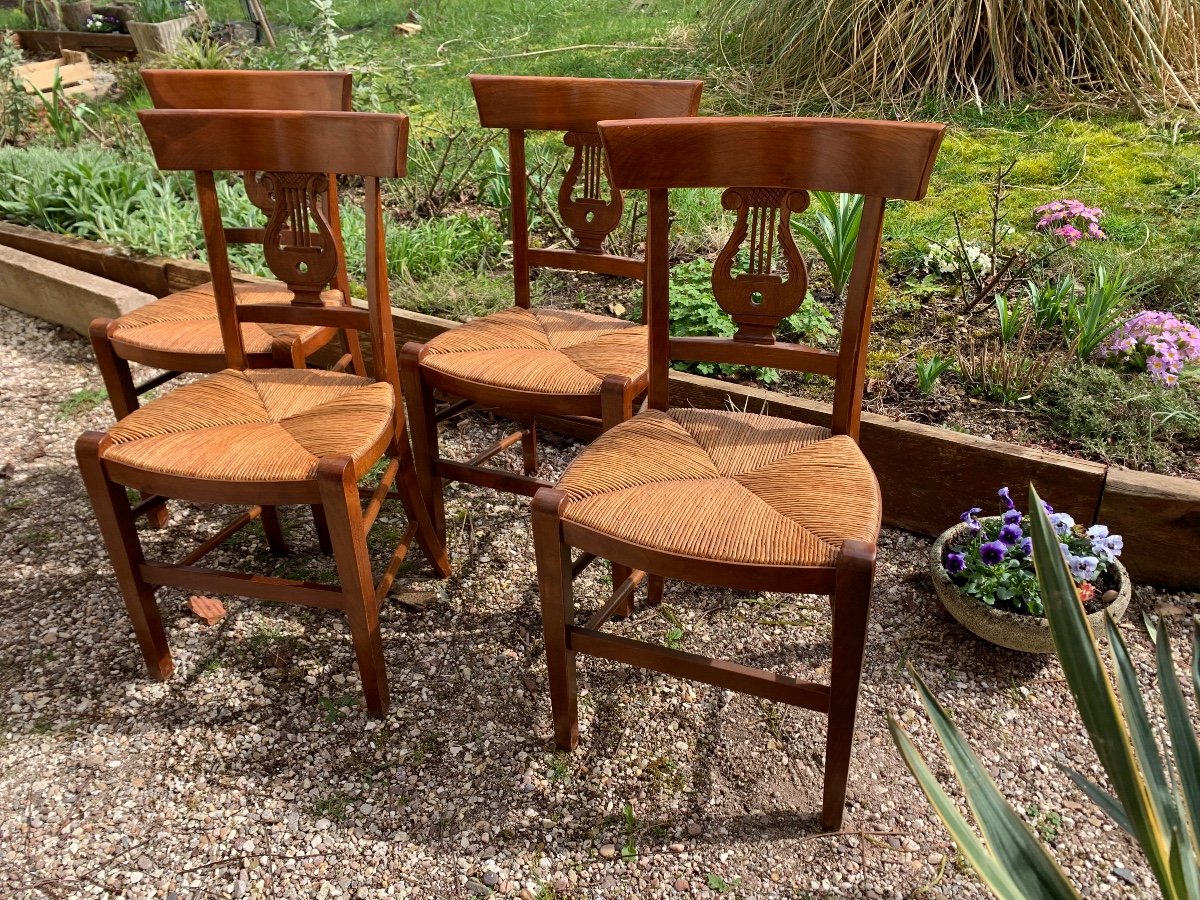The Suite Of 4 Lyre Decor Chairs -photo-6
