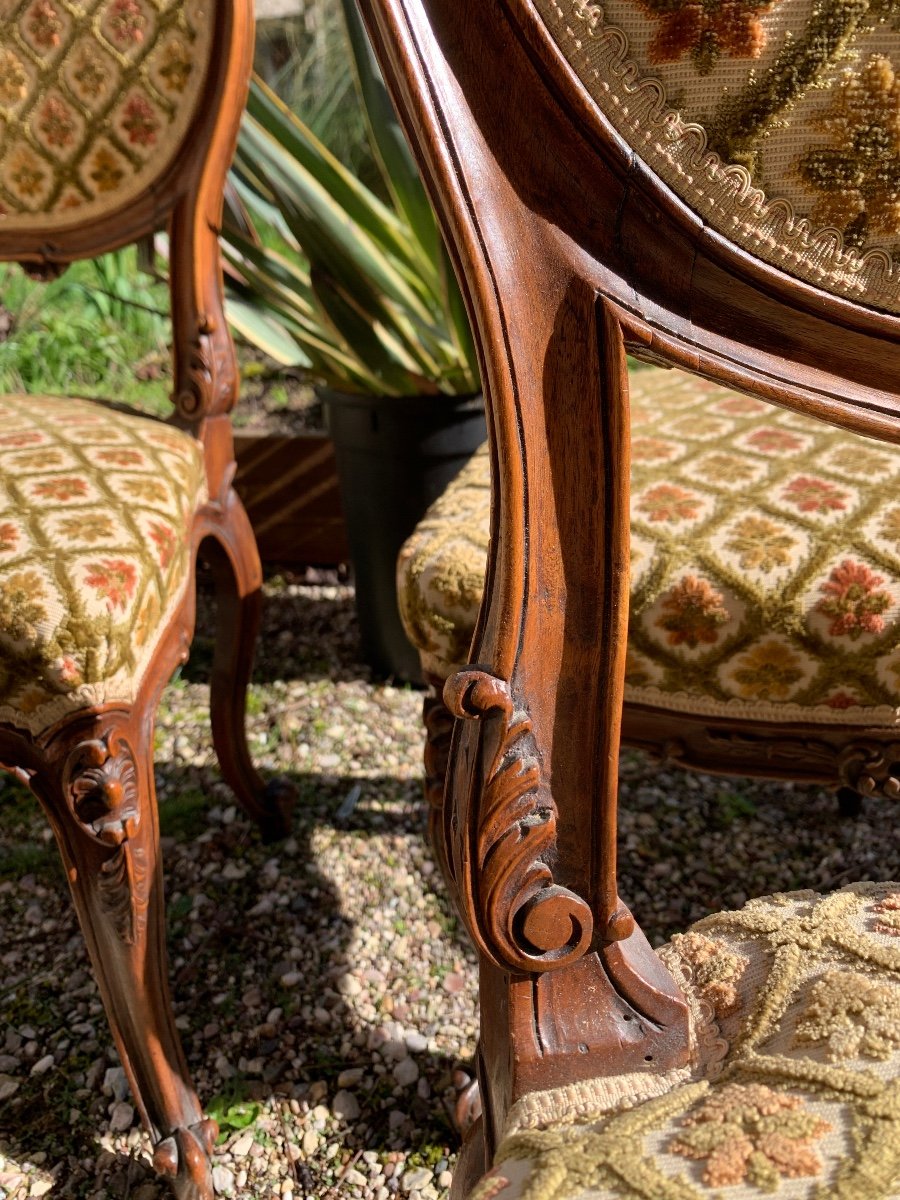 The 4 Louis XV Style Carved Chairs -photo-6