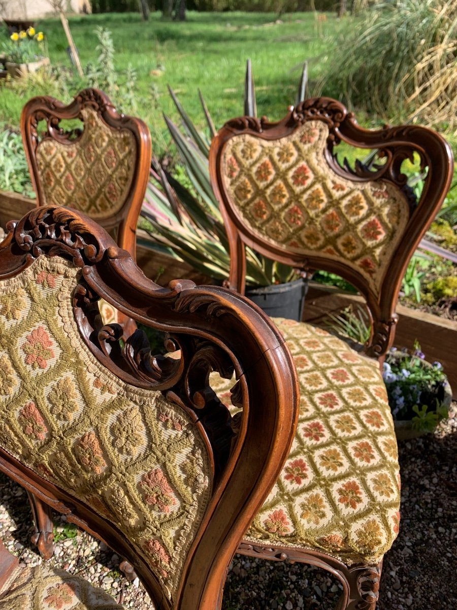 The 4 Louis XV Style Carved Chairs -photo-7