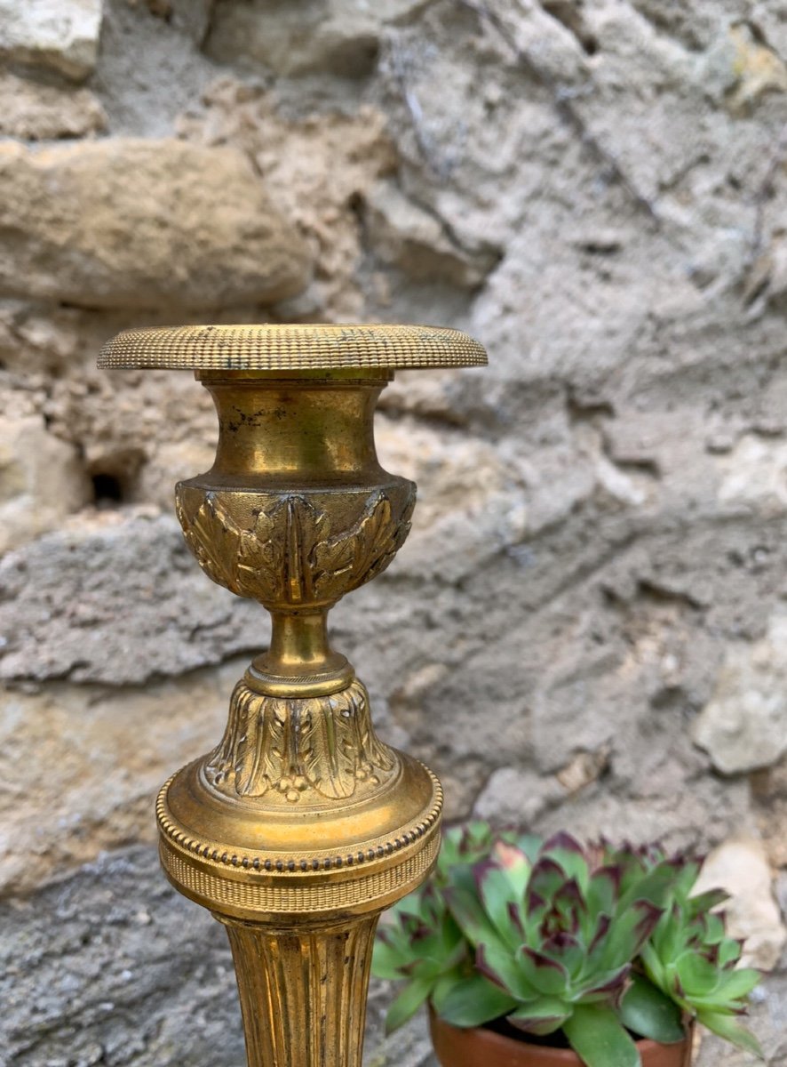 The Pair Of Candlesticks In Gilt Bronze -photo-4