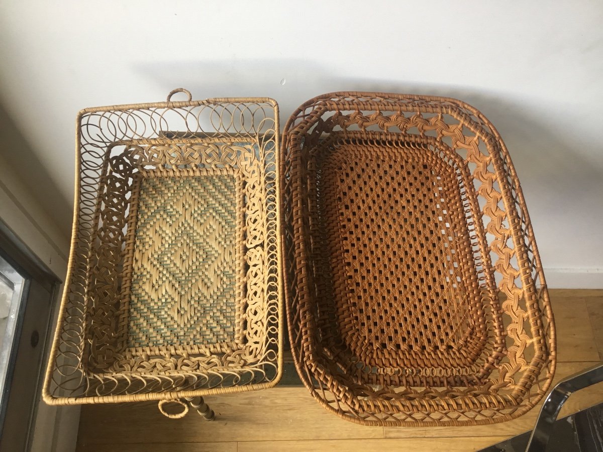 Popular Art The Two Baskets In Woven And Dyed Wicker-photo-4