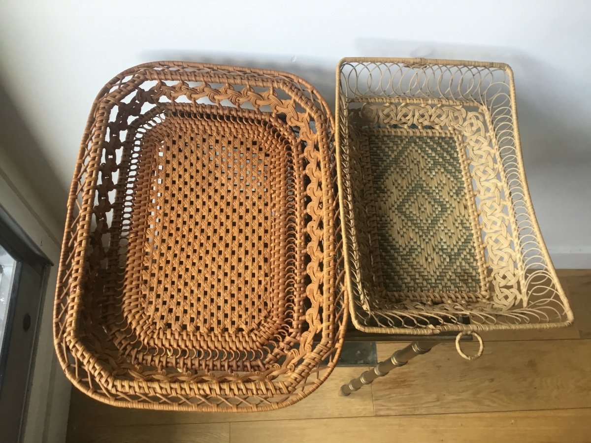 Popular Art The Two Baskets In Woven And Dyed Wicker-photo-4