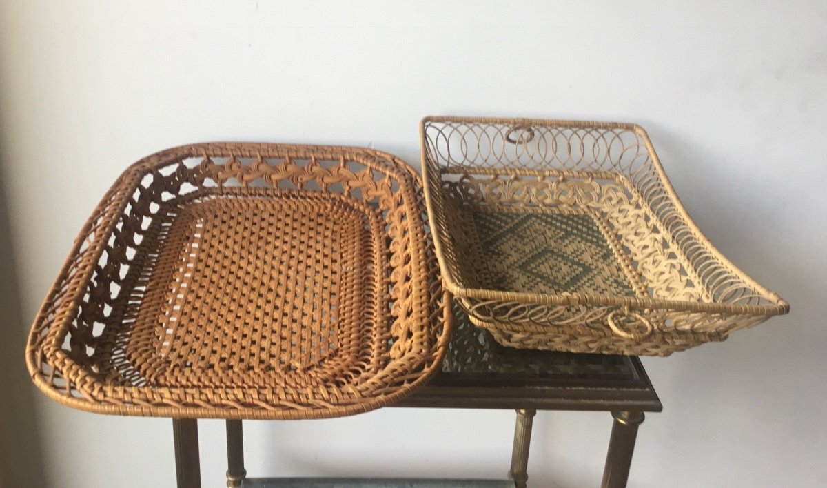 Popular Art The Two Baskets In Woven And Dyed Wicker-photo-6