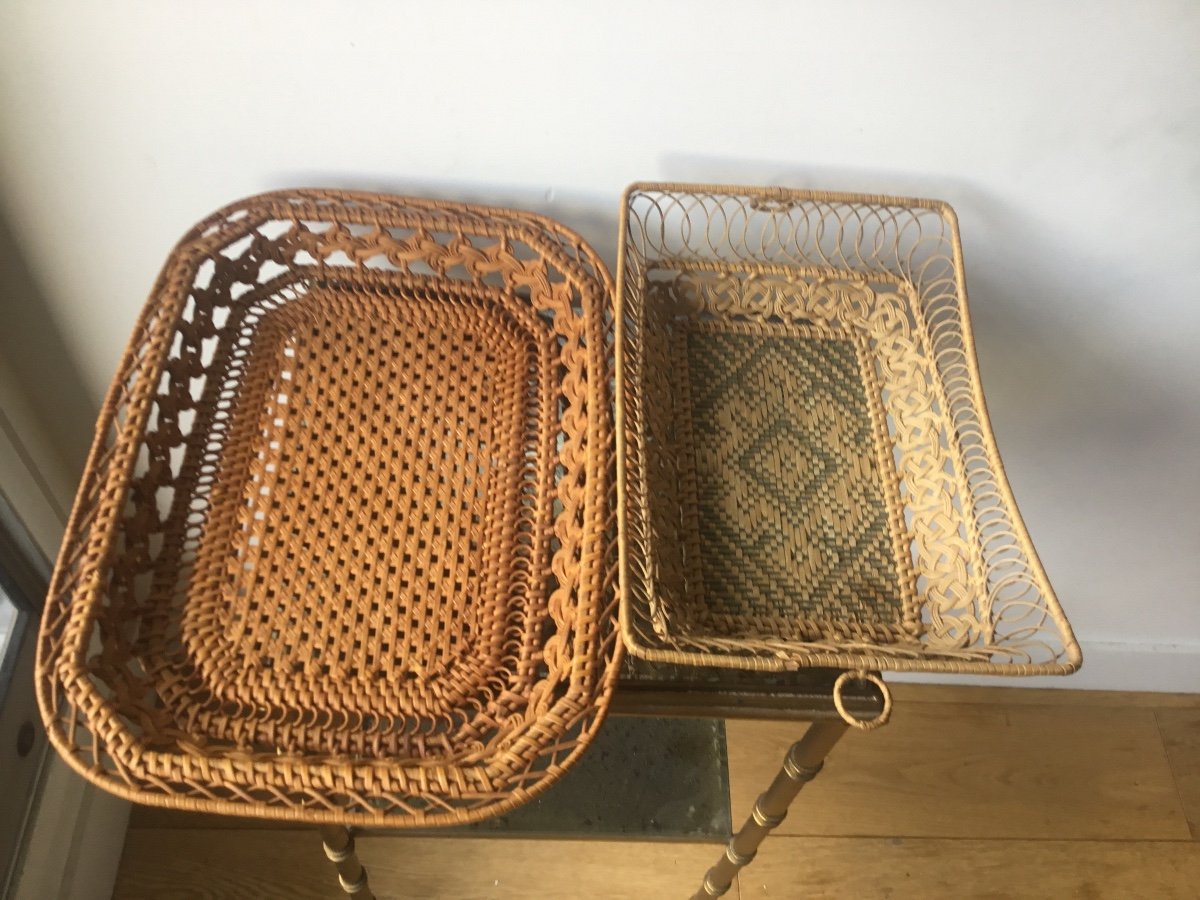 Popular Art The Two Baskets In Woven And Dyed Wicker-photo-7