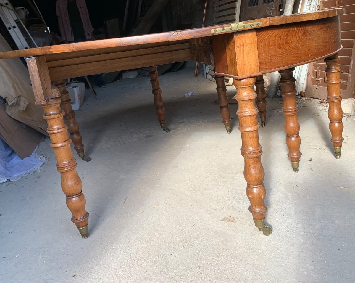 Very Large 8 Leg Walnut Dining Table -photo-3