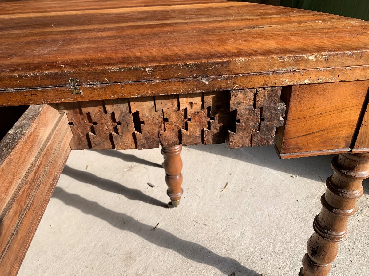 Very Large 8 Leg Walnut Dining Table -photo-6