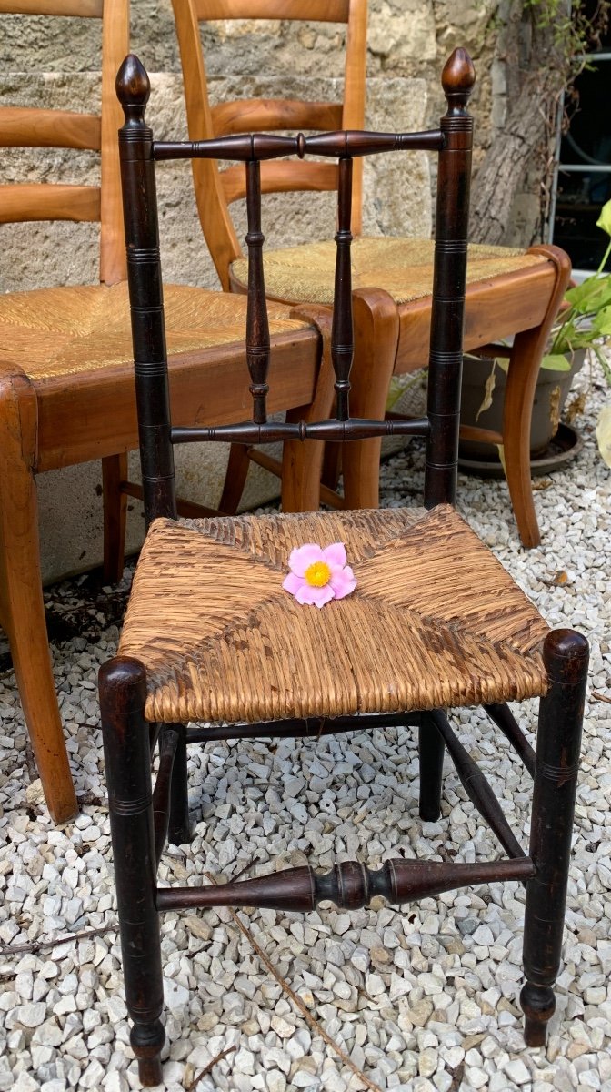 Chaise De Poupée En Bois Tournée , Napoléon III-photo-2