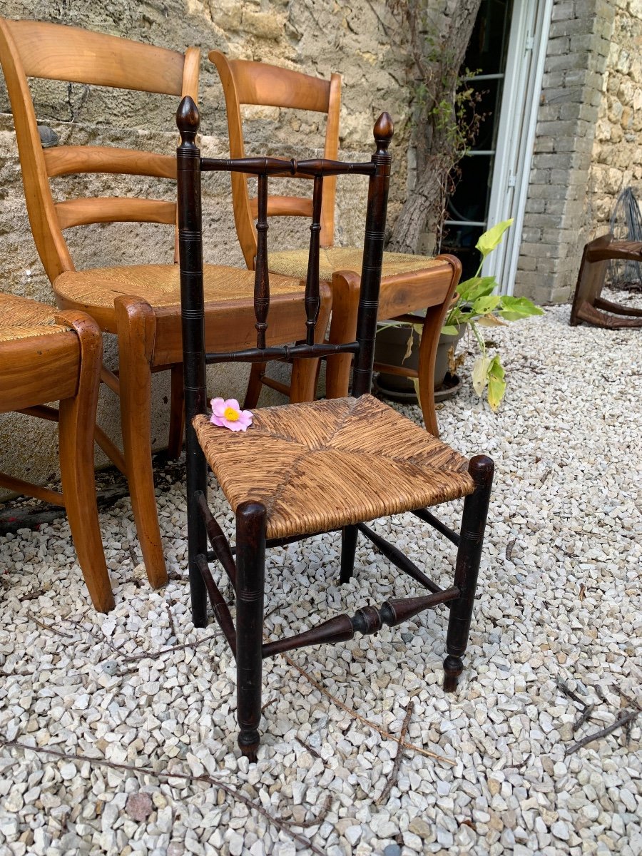 Chaise De Poupée En Bois Tournée , Napoléon III-photo-4