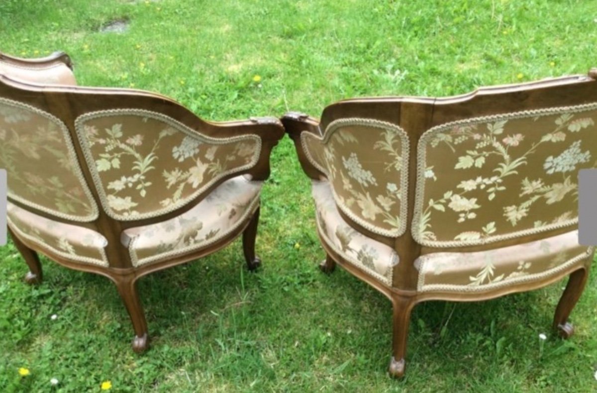 Pair Of Louis XV Style Bergere Armchairs-photo-1