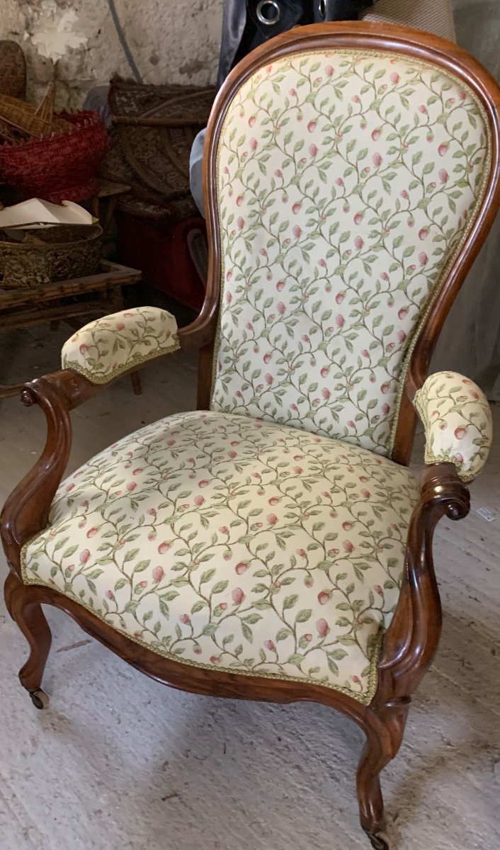 Large Voltaire Armchair Beautifully Upholstered -photo-5