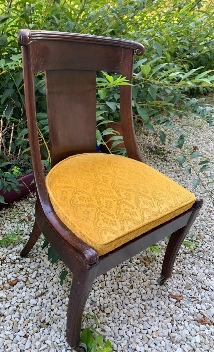 Chaise Gondole En Acajou, XIXème 