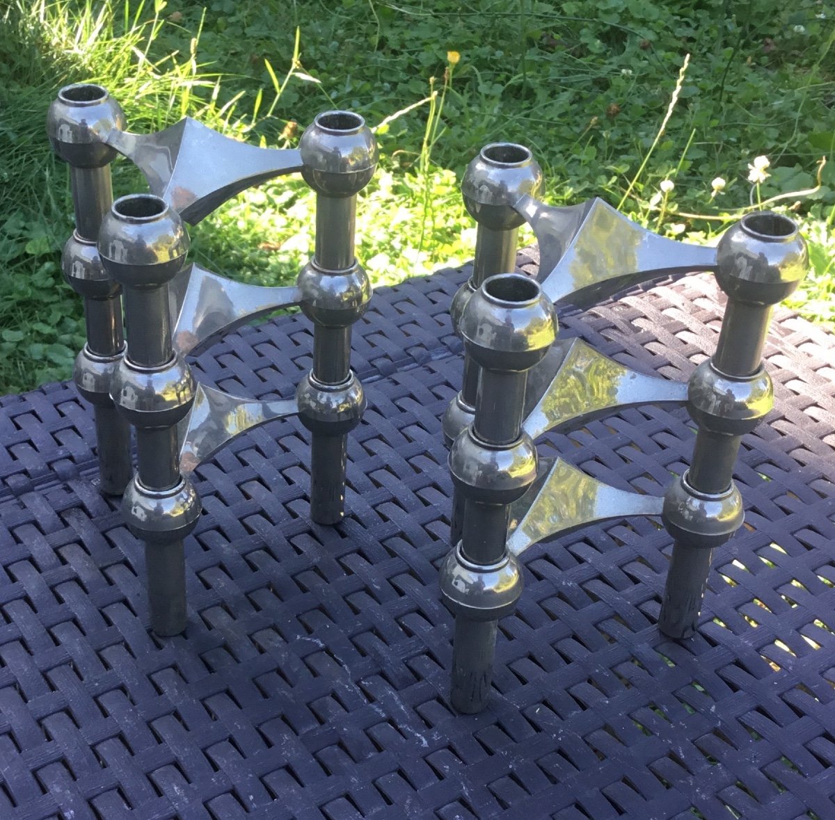 Set Of 6 Vintage Nagel Design Candlesticks From The 70s-photo-2