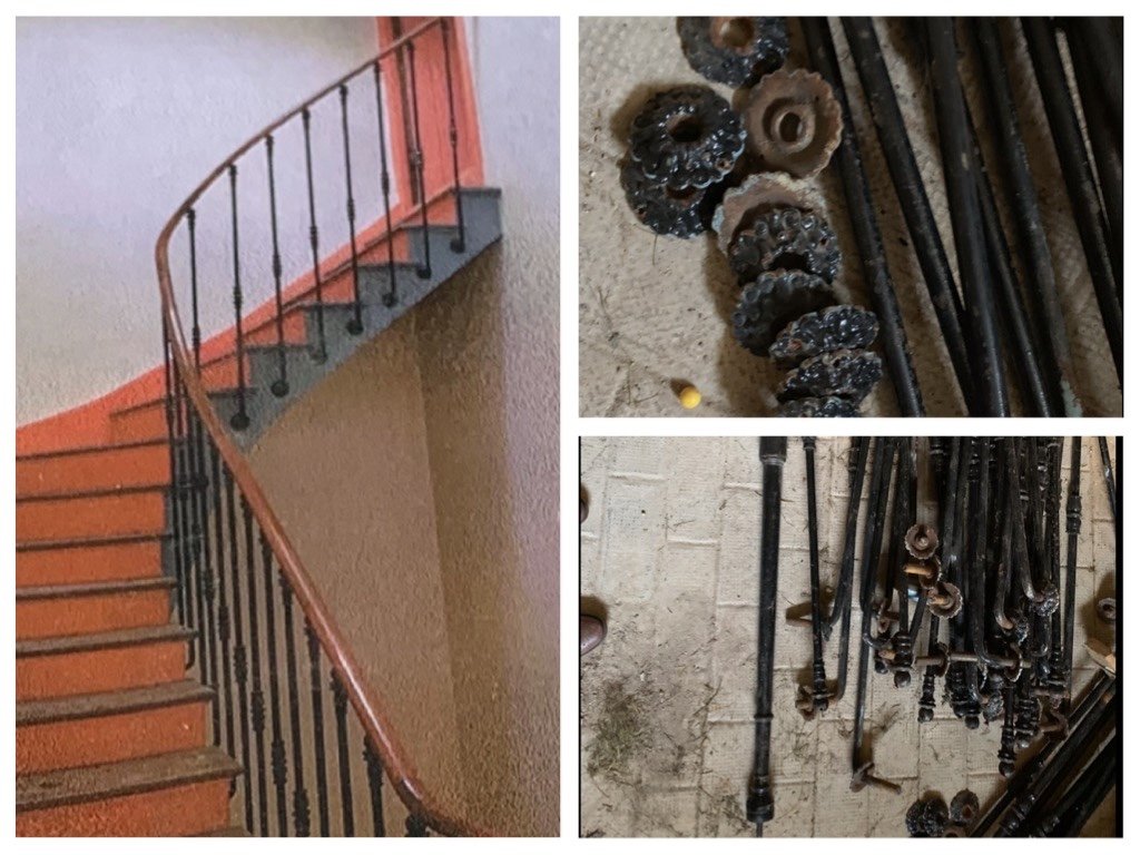 Lot De 53 Balustres  En Fonte De Rampe d'Escalier , XIXème 