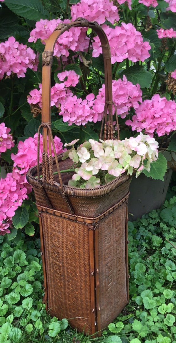 Panier à Ikebana En Osier Tressé, Japon