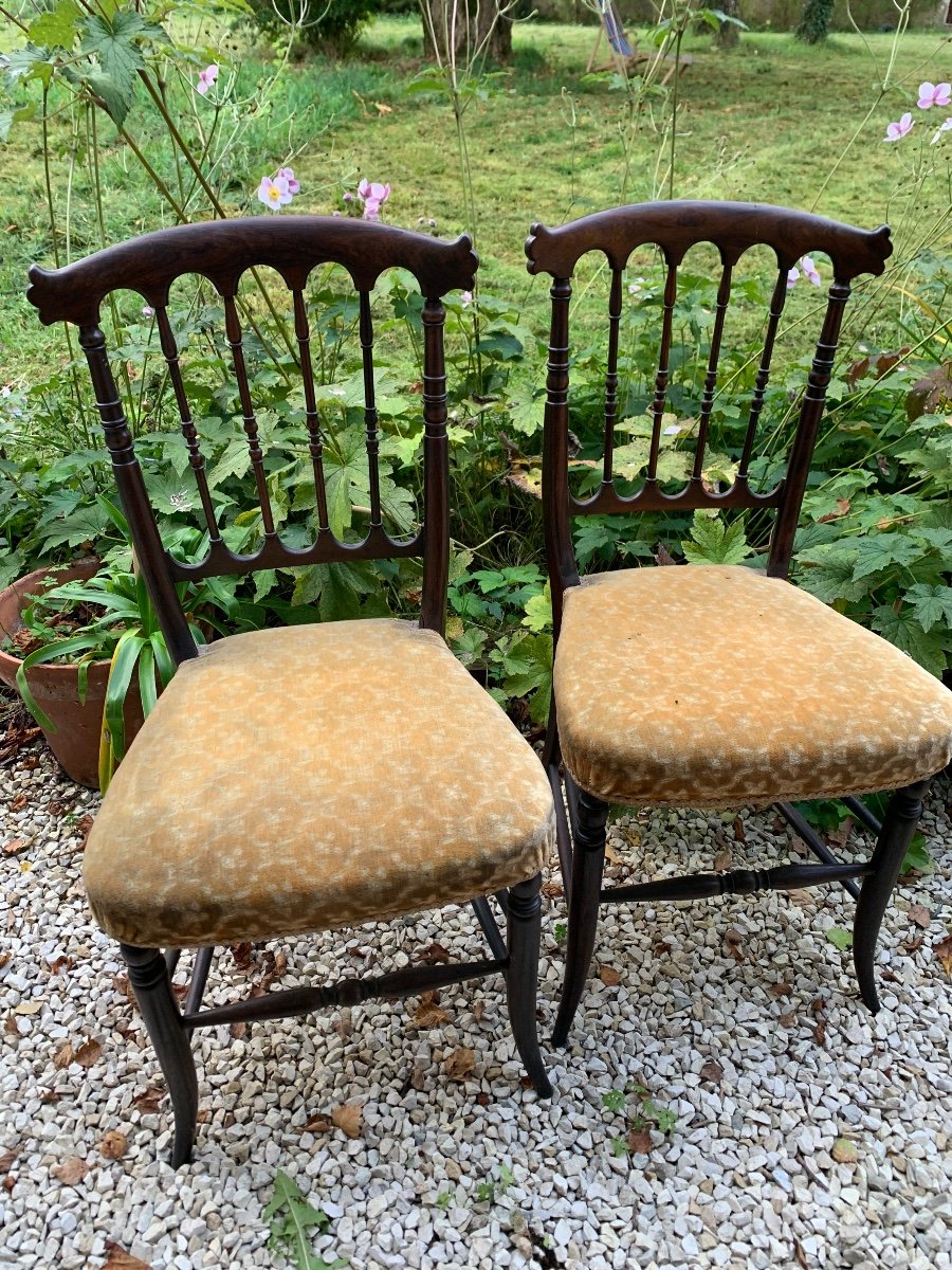 The Pair Of Small English Rosewood Chairs -photo-3