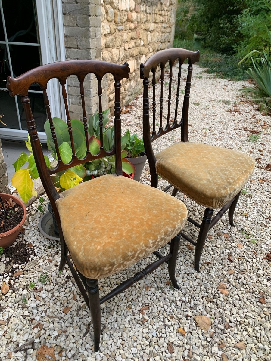 The Pair Of Small English Rosewood Chairs -photo-4