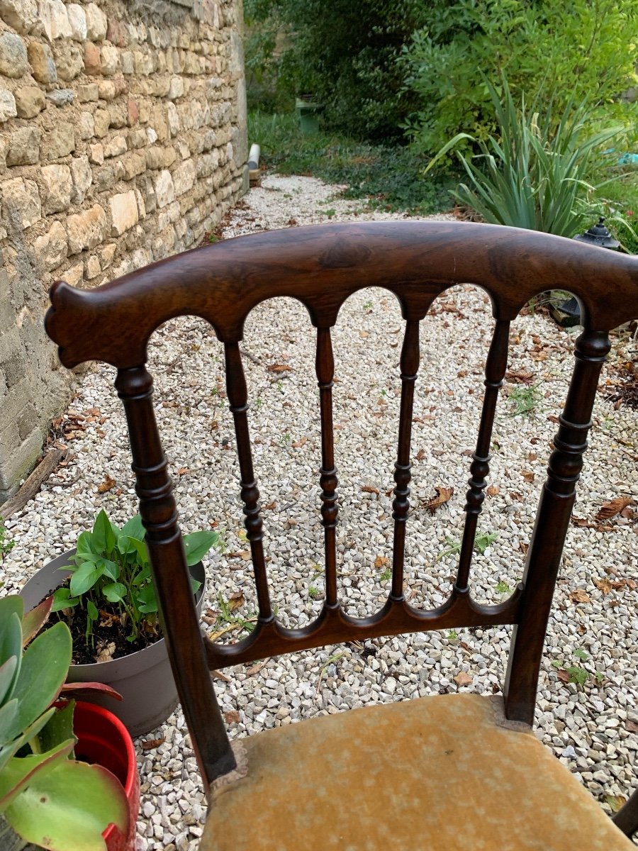 The Pair Of Small English Rosewood Chairs -photo-7