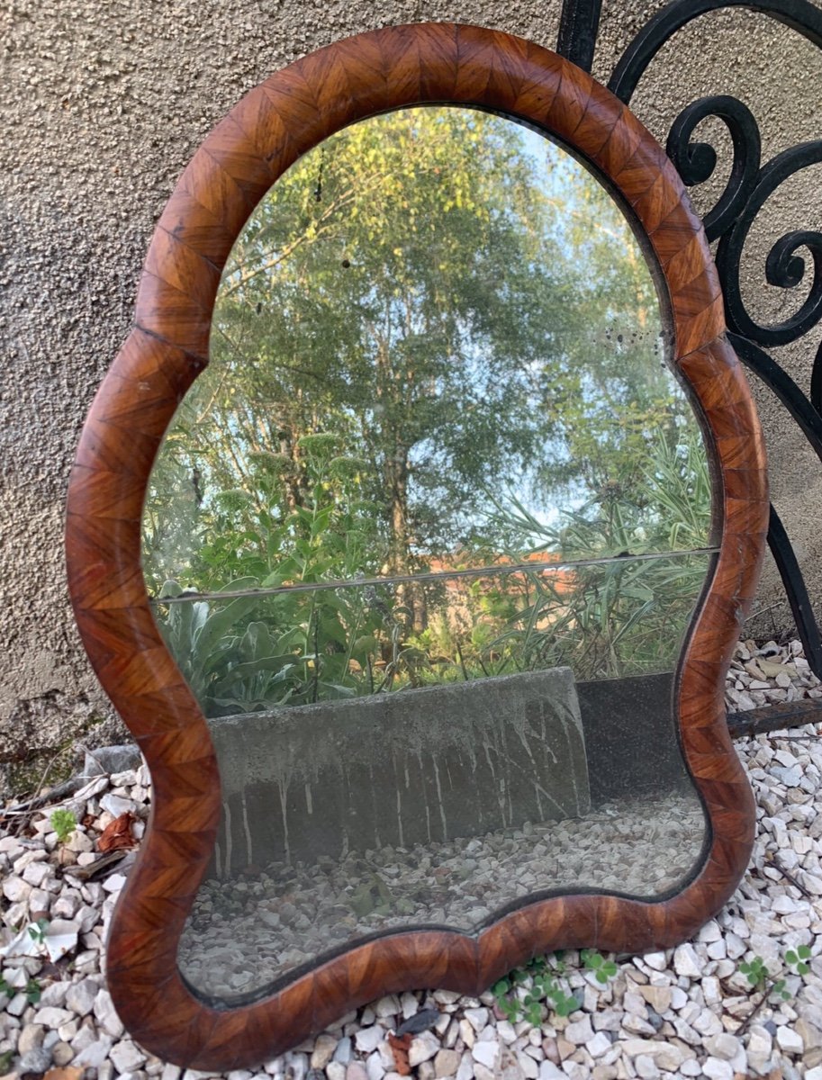 English Mahogany Standing Mirror, 19th Century-photo-2