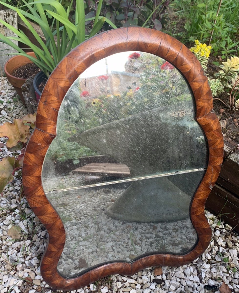 English Mahogany Standing Mirror, 19th Century-photo-2