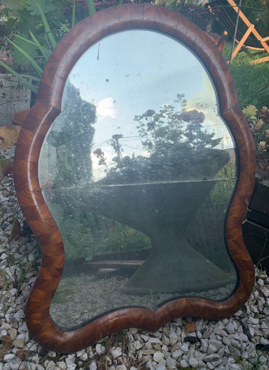 English Mahogany Standing Mirror, 19th Century-photo-3