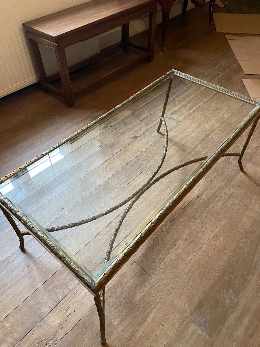 Bronze Coffee Table, Palm Tree Model, Maison Charles -photo-4