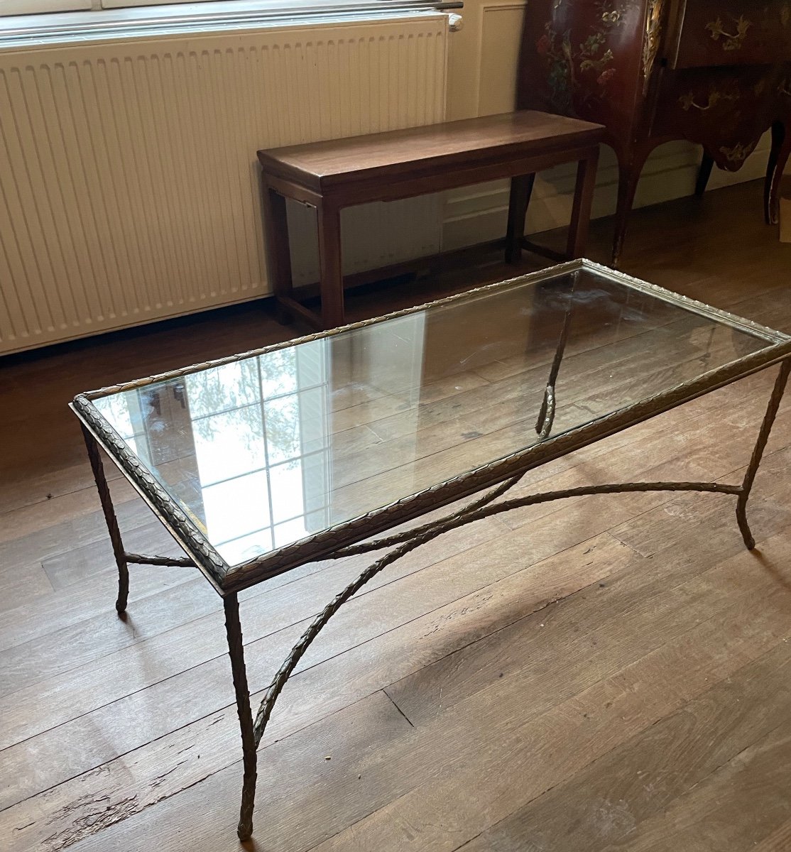 Bronze Coffee Table, Palm Tree Model, Maison Charles -photo-8