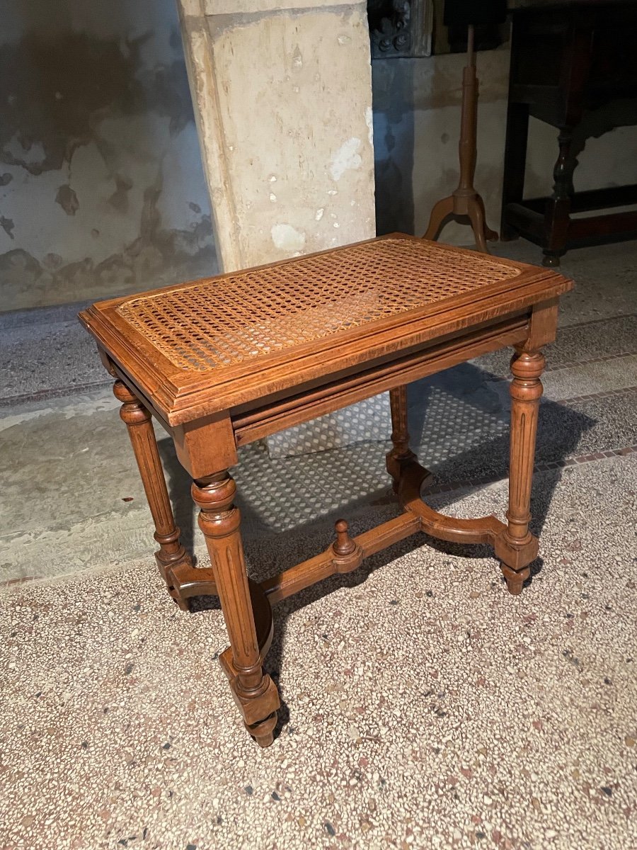 Tabouret De Piano Canné, vers 1900 -photo-2