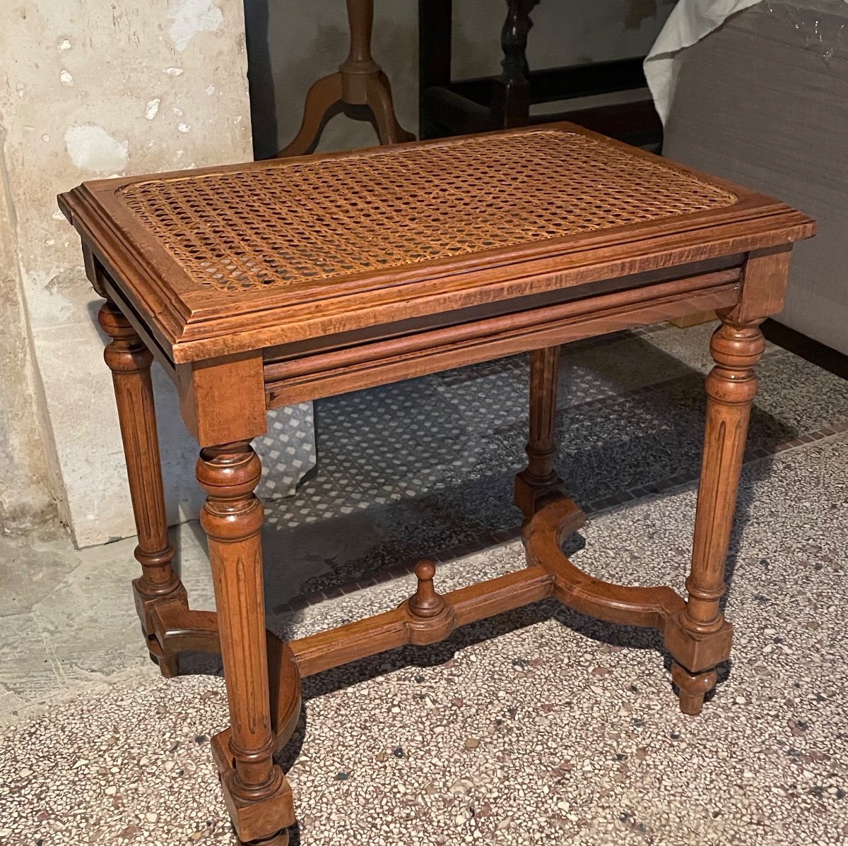 Tabouret De Piano Canné, vers 1900 -photo-3