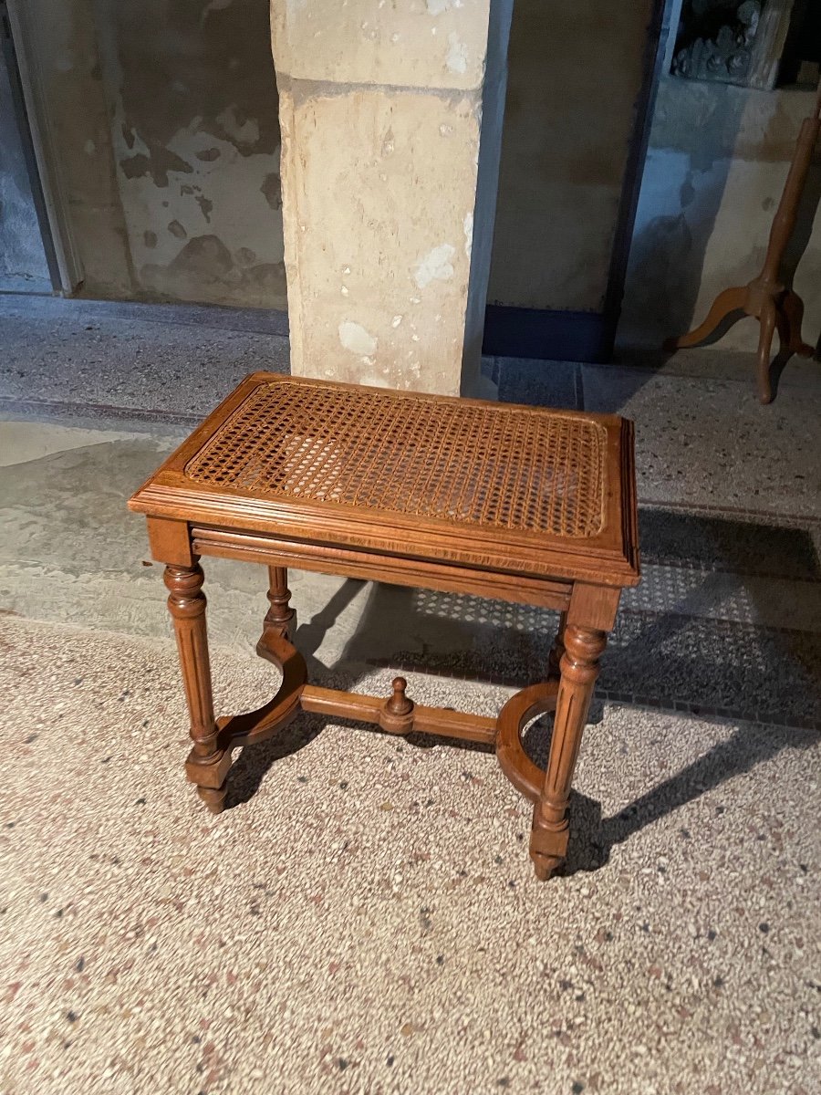 Tabouret De Piano Canné, vers 1900 -photo-1