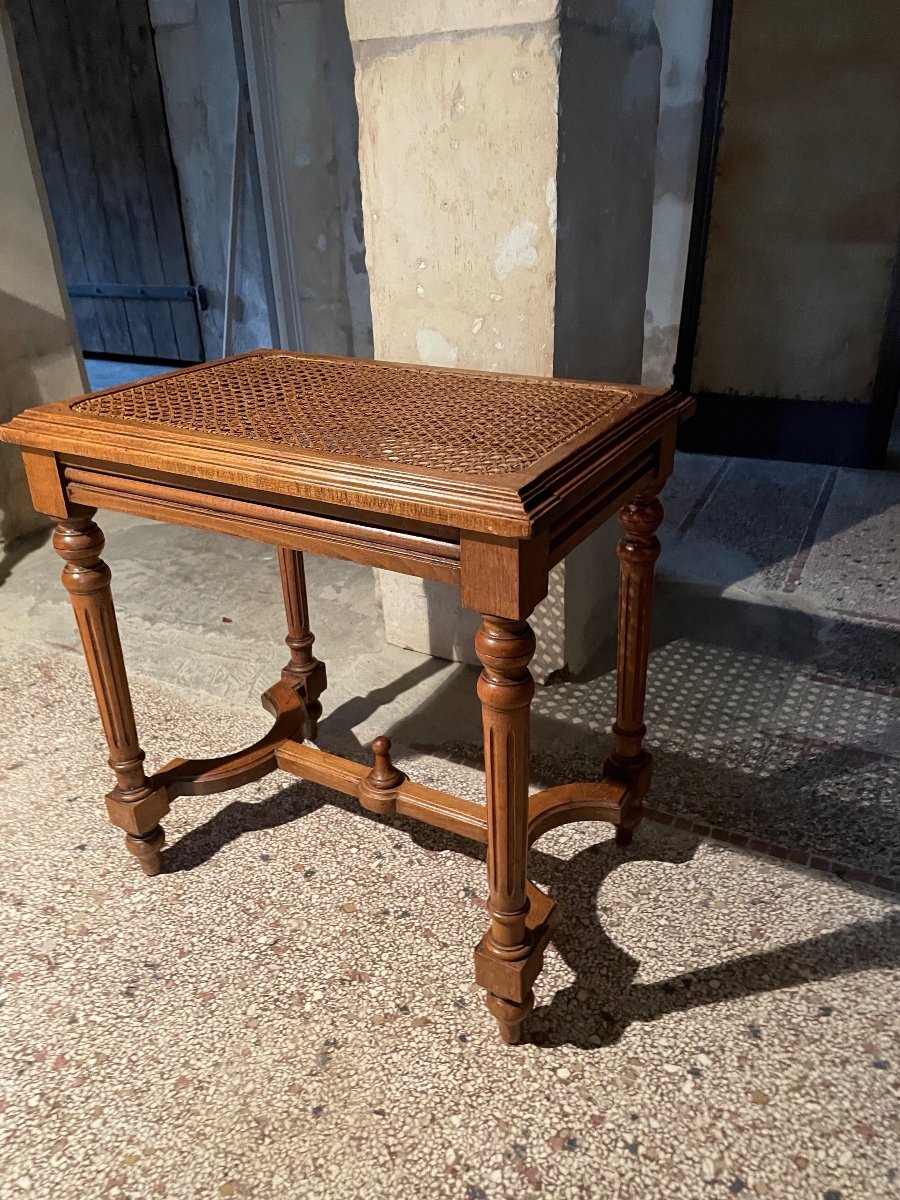 Tabouret De Piano Canné, vers 1900 -photo-3