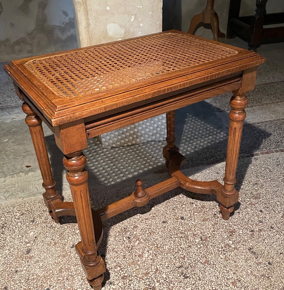 Tabouret De Piano Canné, vers 1900 