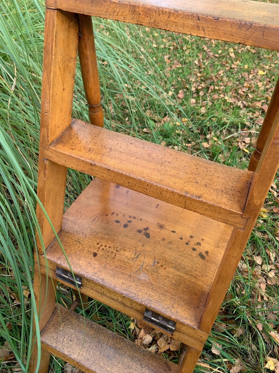 Chaise Escabeau En Bois Façon Bambou -photo-2