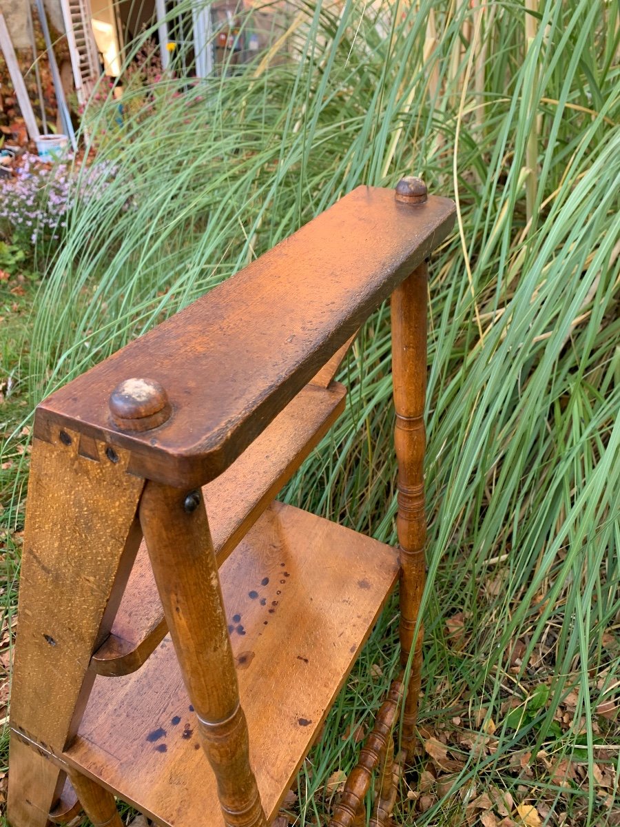 Chaise Escabeau En Bois Façon Bambou -photo-4