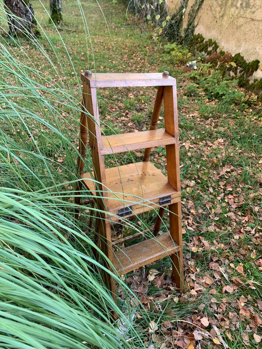 Chaise Escabeau En Bois Façon Bambou -photo-7