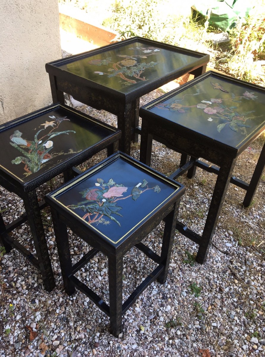 La Suite De Tables Marqueteries De Pierres Dures -photo-4