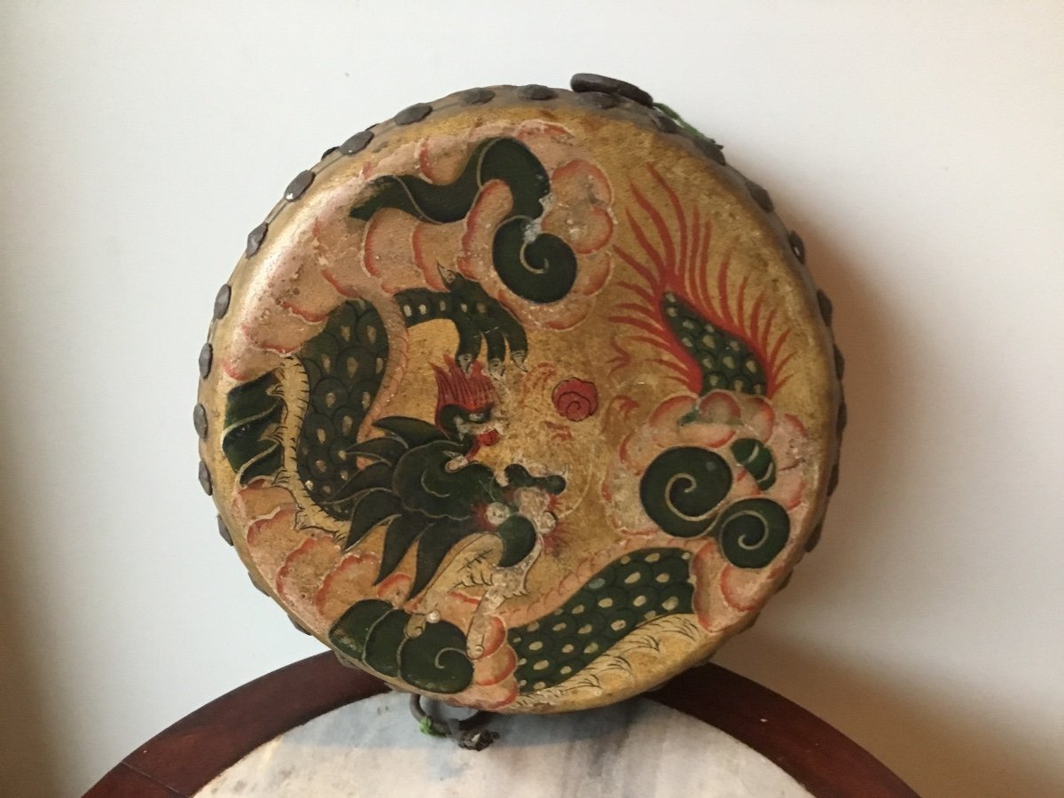 Signed “bangu” Opera Drum, China, 19th Century -photo-6