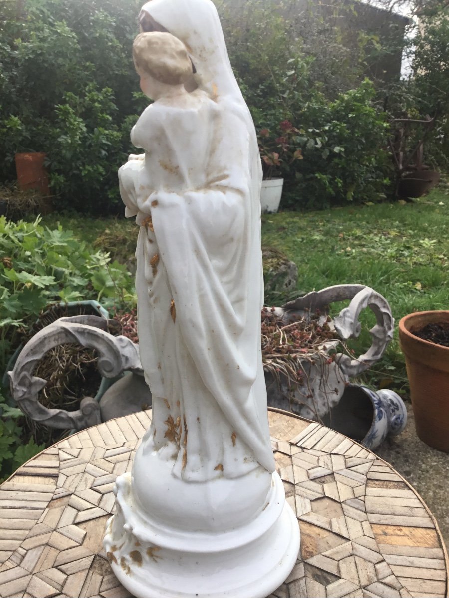 Vierge à l'Enfant, Porcelaine De Paris, XIXème -photo-4