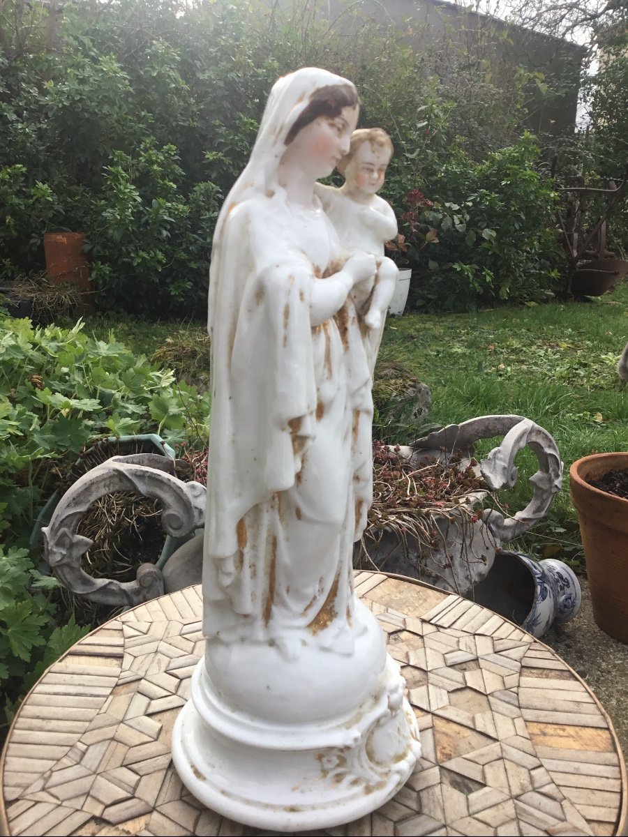 Vierge à l'Enfant, Porcelaine De Paris, XIXème -photo-4