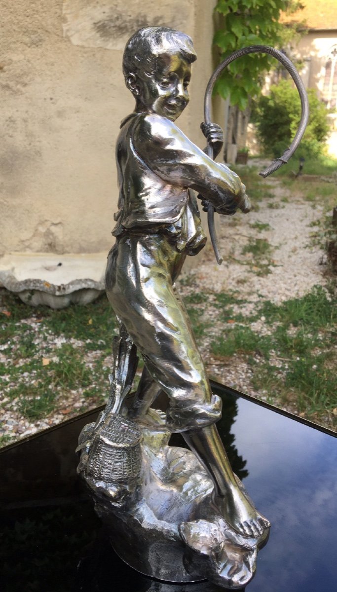 The Little Fisherman Subject In Silver Spelter, 19th Century -photo-4