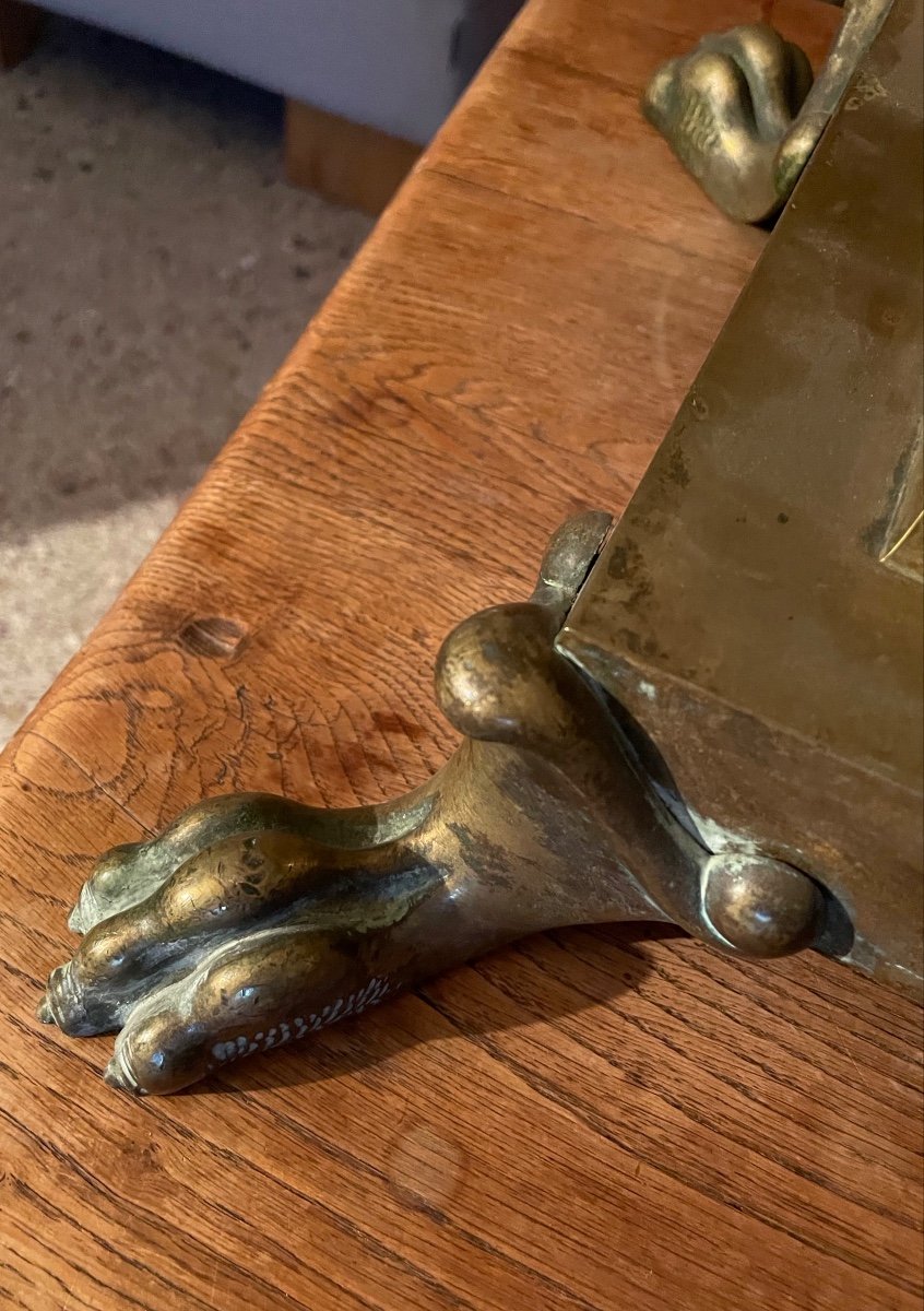 Imposant Socle En Bronze Doré Aux Griffes De Lions -photo-1